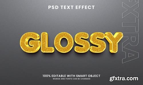 Glossy 3d text effect template