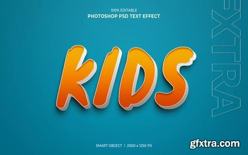 Kids 3d editable psd text effect