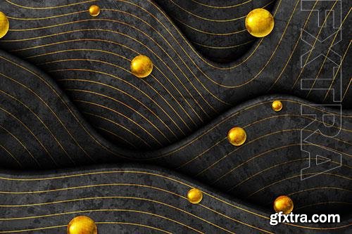Grunge abstract black golden background