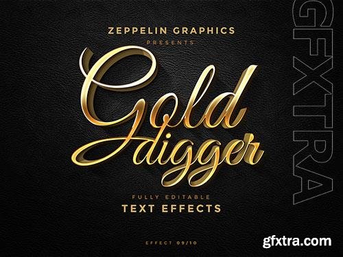 Calligraphic golden text effect style psd
