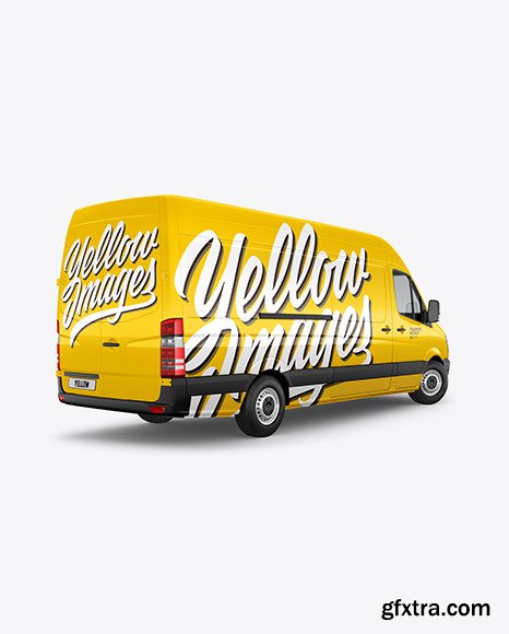 Panel Van Mockup - Back Half Side View 84015