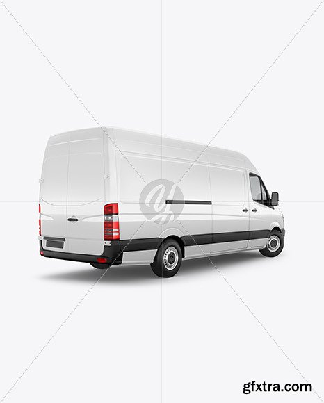 Panel Van Mockup - Back Half Side View 84015