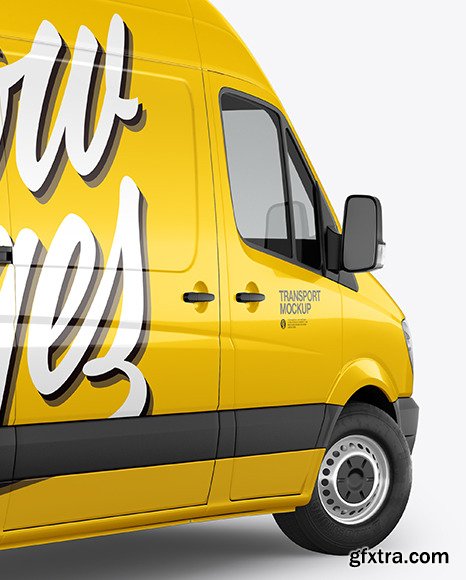 Panel Van Mockup - Back Half Side View 84015