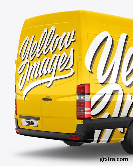 Panel Van Mockup - Back Half Side View 84015