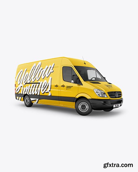 Panel Van Mockup - Half Side View 84661