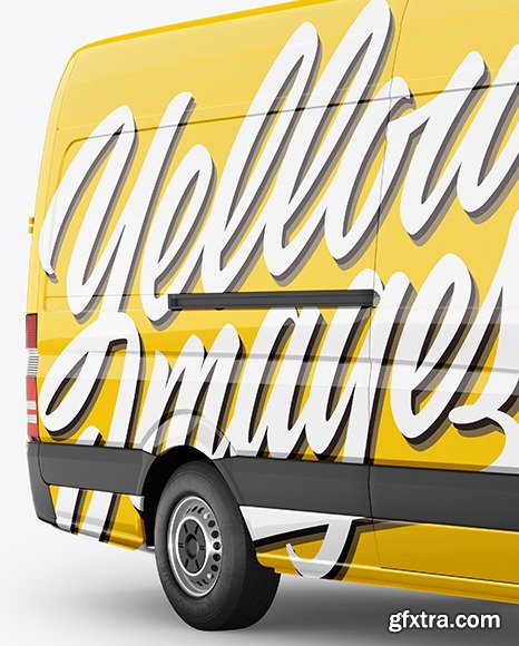 Panel Van Mockup - Half Side View 84661