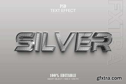 Silver editable text effect premium psd