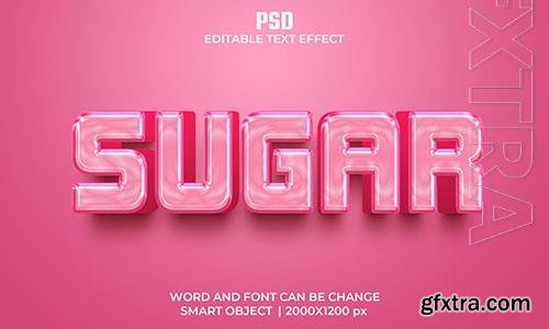 Suger pink color 3d editable text effect premium psd