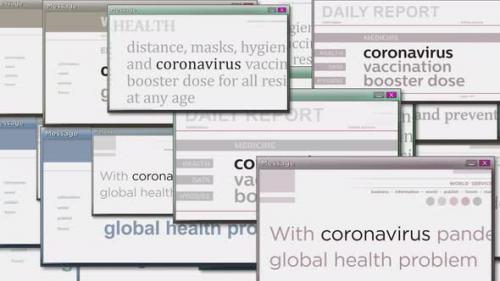 Videohive - Pop up windows with coronavirus covid epidemic seamless looped - 35539722 - 35539722