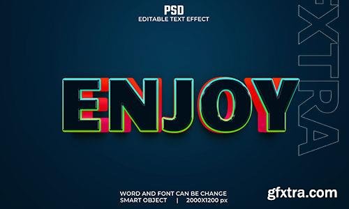 Enjoy colorful 3d editable text effect premium psd with background