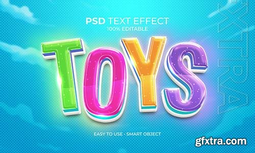 Toys colorful text effect psd