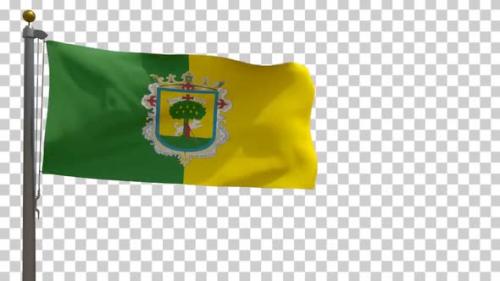 Videohive - Zapopan City Flag (Mexico) on Flagpole with Alpha Channel - 4K - 35499475 - 35499475