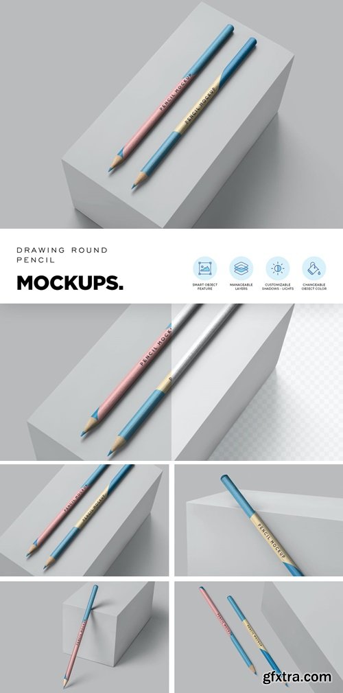 Round Pencil Mockups