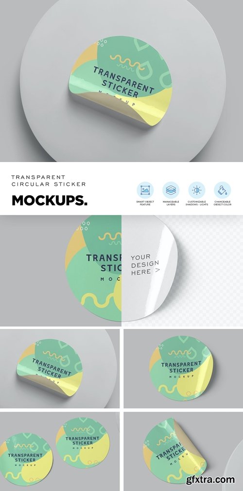 Transparent Round Sticker Mockups