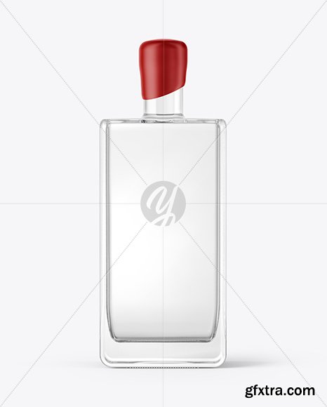 Square Vodka Bottle with Wax Mockup 35308
