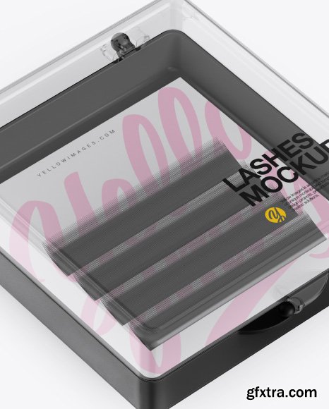 Closed Transparent Box with Lashes Mockup 31493