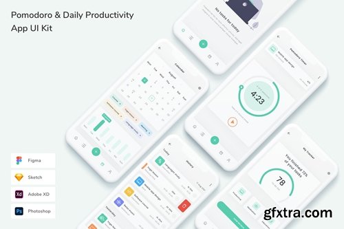Pomodoro & Daily Productivity App UI Kit