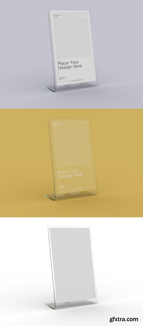 Acrylic Table Tent with Card Holder Mockup 360490299