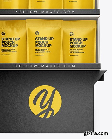 Cardboard Display Stand w/ Pouches Mockup 68741