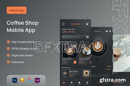 Coffee Shop Mobile App - UI Design GX9J4U9