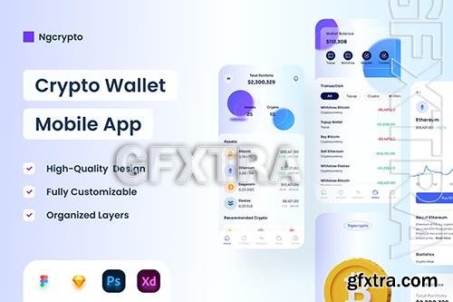 Crypto Wallet Mobile App - UI Design QDF6C8G