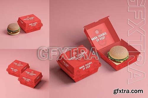 Burger box packaging mockup F6Q53AH