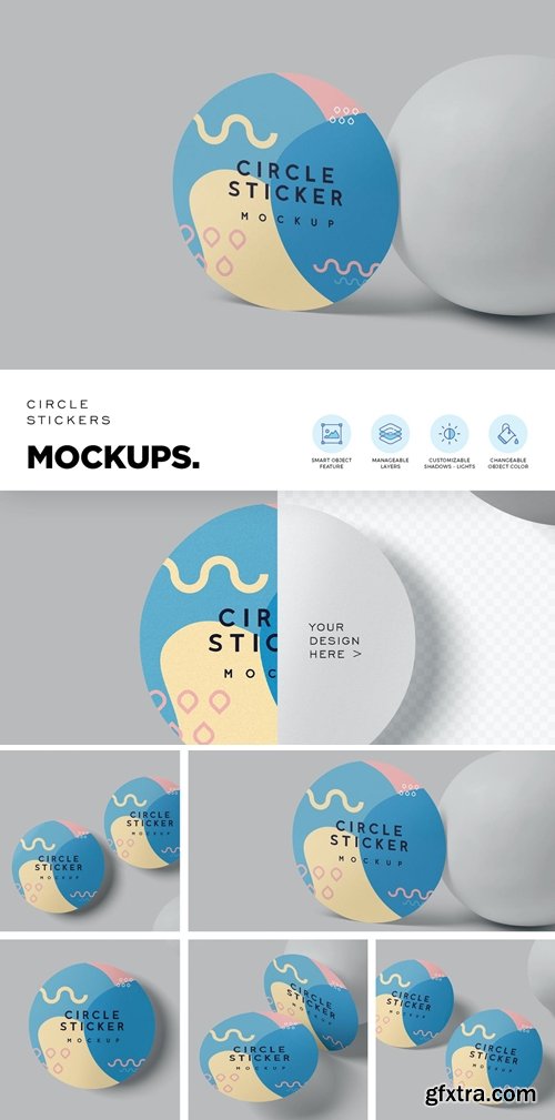 Round Sticker Mockups