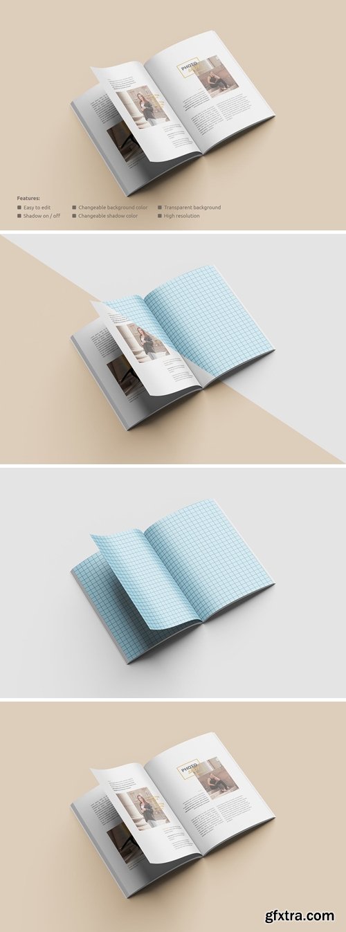 Magazine Mockup Opened Perspective View