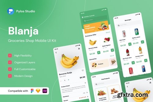 Blanja - Groceries Shop Mobile App UI Kits