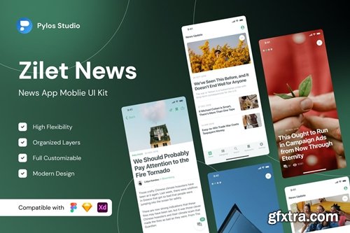 Zilet News - News Mobile App UI Kits