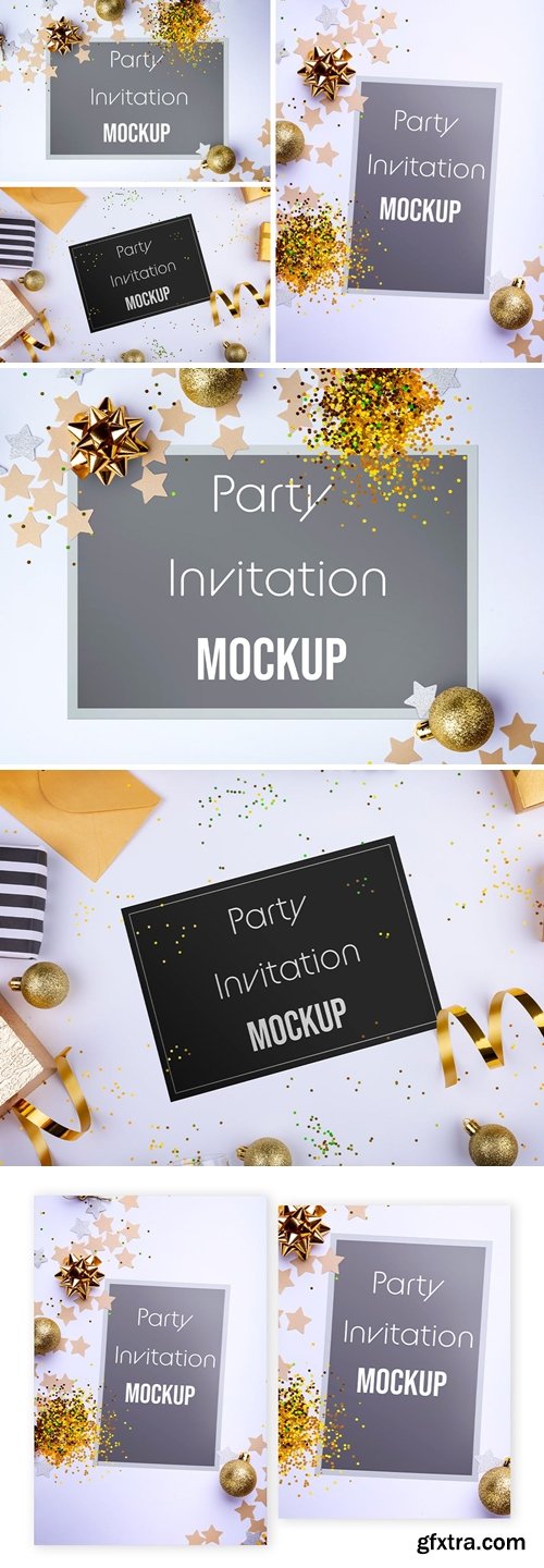 Party Invitation Cards Mockup