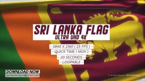 Videohive - Sri Lanka Flag - Ultra UHD 4K Loopable - 35632247 - 35632247