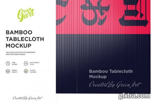 Bamboo Tablecloth Mockup - Top View 2331533