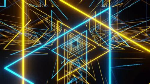 Videohive - Neon Party Triangles Background Vj Loop 4K - 35621542 - 35621542