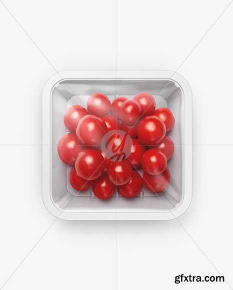 Plastic Tray With Cherry Tomatoes Mockup 49426