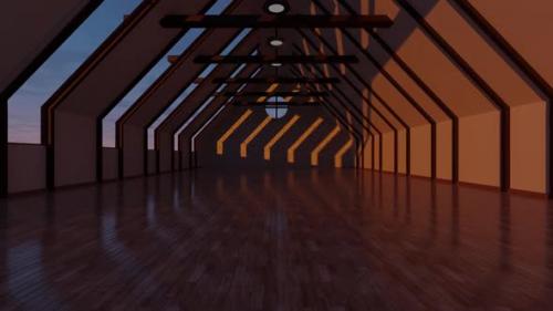 Videohive - 3D animation of a timelapse in an empty attic apartment - 35581733 - 35581733