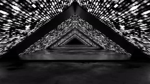 Videohive - White Lights In The Black Triangular Tunnel - 35533734 - 35533734