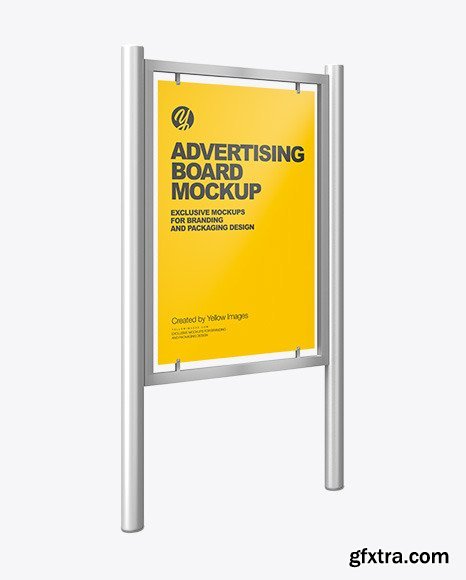 Advertising Board Mockup - Half Side View 56216