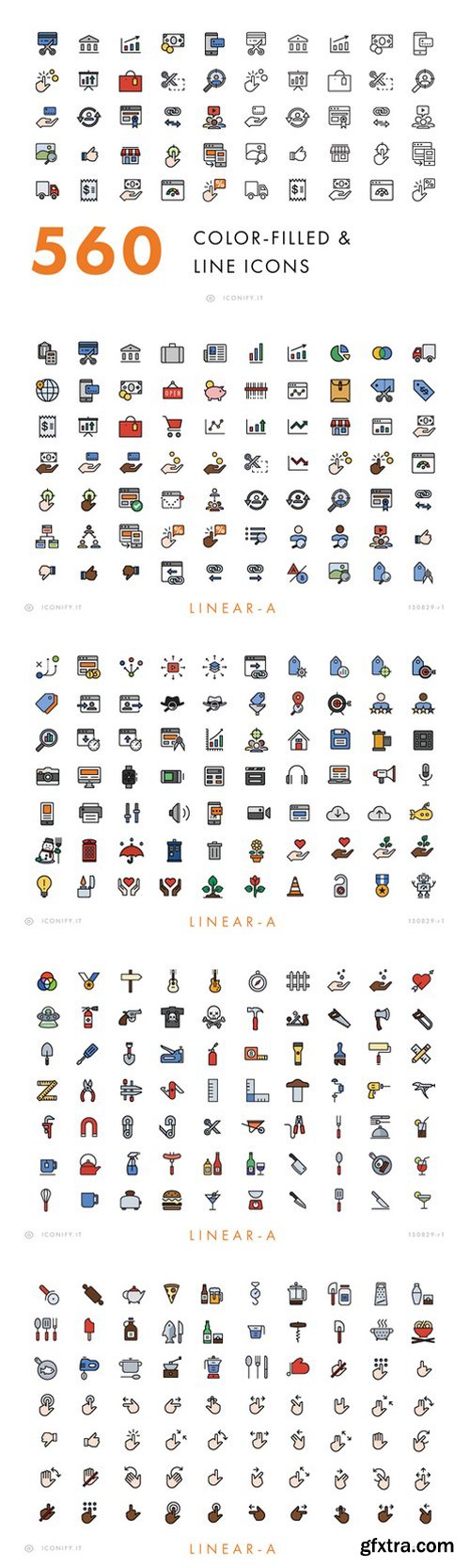 560 Line Filled Line Icons