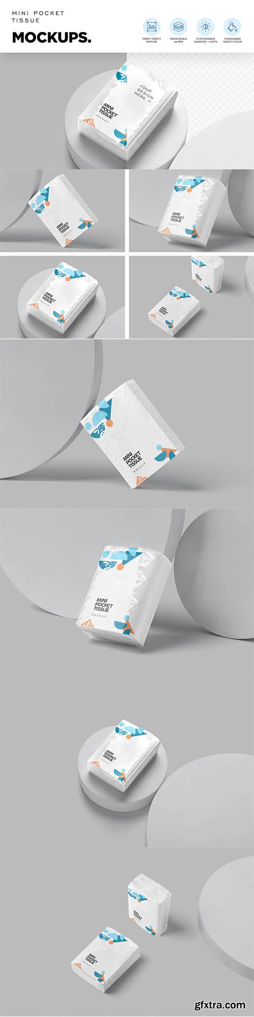 CreativeMarket - Pocket Tissue Pack Mockups 6859920