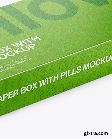 Paper Glossy Pills Box Mockup - Halfside 46692