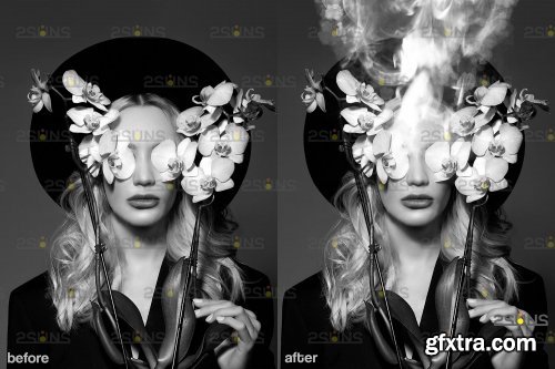 White smoke bomb overlay &amp; Fog overlay, Photoshop overlay