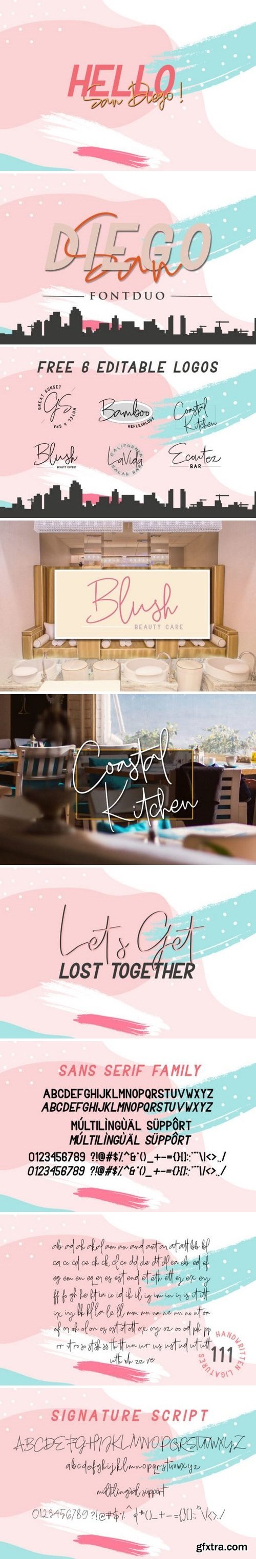 San Diego - Font Duo with Extra Logo Template 221309