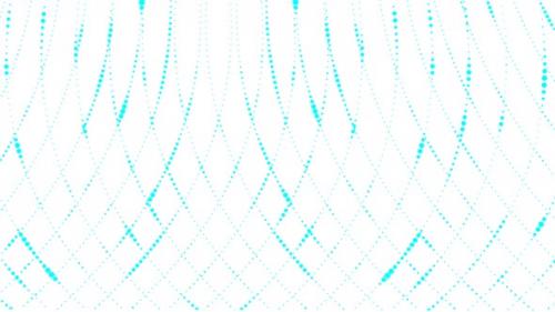 Videohive - Cyan Color Glowing Digital Particle Grid Line Animated On White Background - 35812473 - 35812473