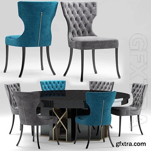 3D Models Adda Capitonne table & chair 4