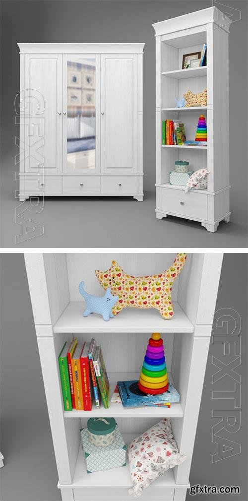 3D model of cabinet of toys 01