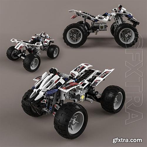3D model of toy quad-bike 8