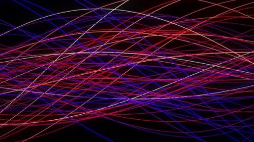 Videohive - Colorful Ribbon Line Wave Motion Animated On Black Background Blue Red - 35891910 - 35891910