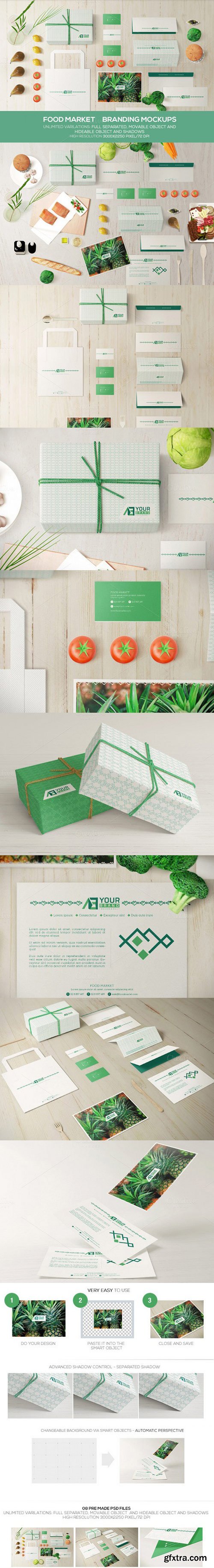 Food Market Branding Mockups