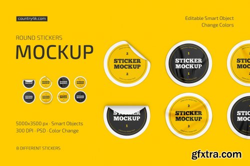 CreativeMarket - Stickers Mockup Bundle 6668574
